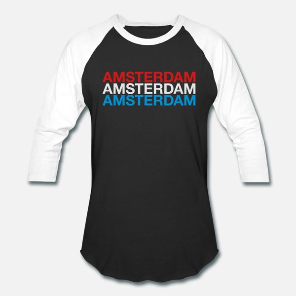 

amsterdam t shirt men design cotton euro size s-3xl formal fit breathable spring letters shirt