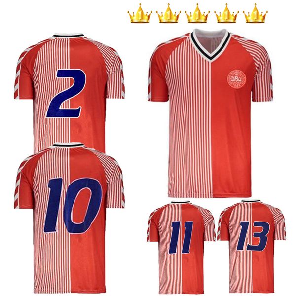 

1986 denmark retro soccer jersey 86 denmark michael laudrup elkjær berggreen olsen vintage classic jerseys football shirt, Black;yellow
