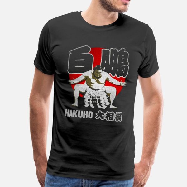 

hakuho sho sumo yokozuna t shirt men character 100% cotton crew neck clothes fit humor spring autumn standard shirt