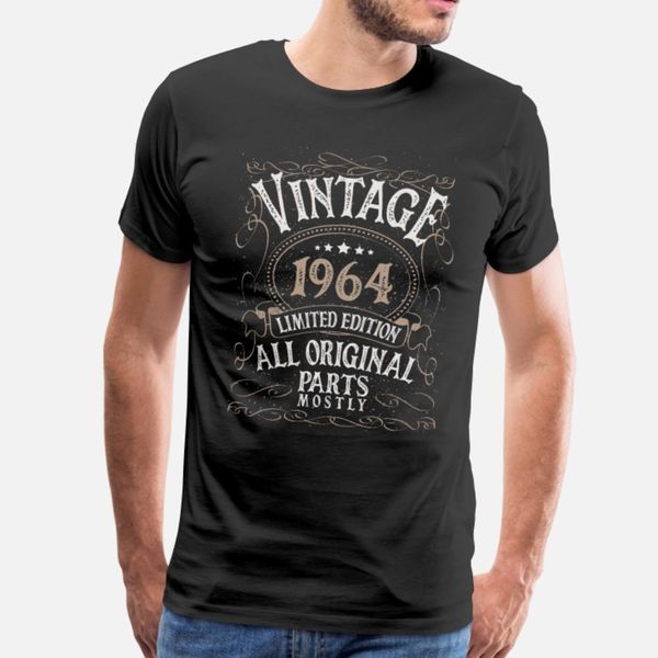 

birthday born in 1964 t shirt men character cotton euro size s-3xl normal crazy casual summer normal shirt, White;black