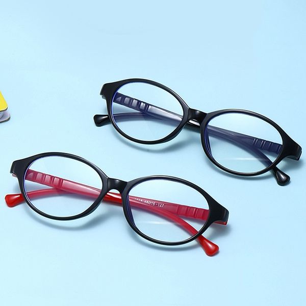 

fashion sunglasses frames children's resist blue light glasses jelly color childhood flat mirror boy girls personality protect eyes gd1, Black