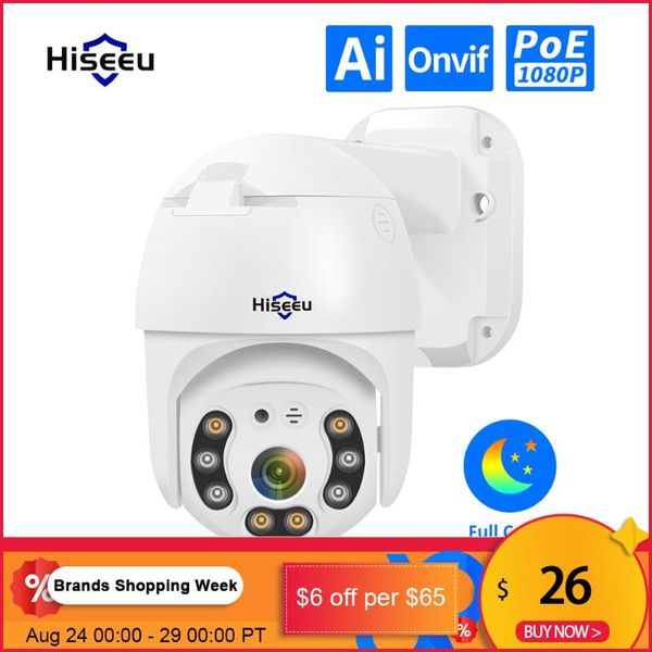 

hiseeu h.265 1080p poe ptz ip-камера 4-кратный цифровой zoom 2мп ip камеры видеонаблюдения onvif для poe nvr системы водонепроницаемый откры