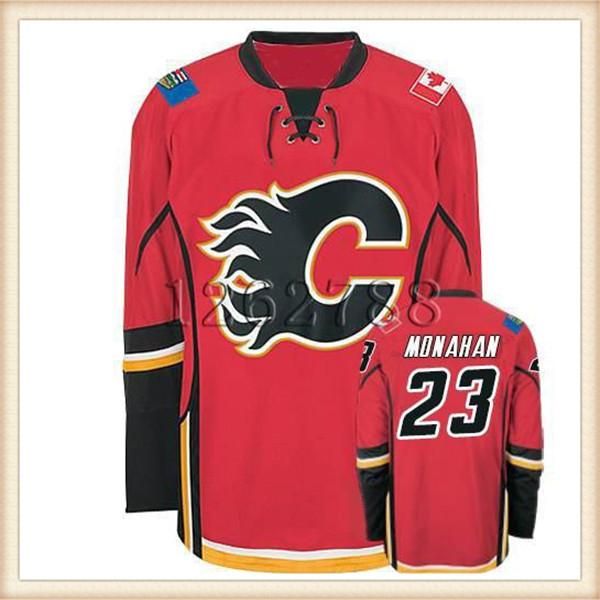 

custom calgary flames #23 sean monahan red home jersey wholesale any name any number, Black;red