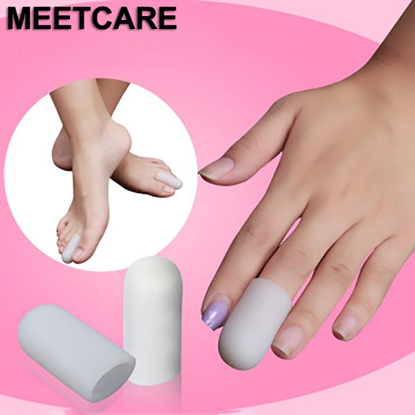 1Pair Silicone Toe Sleeve Gel Toe Cap Cover Protector per lesioni alle unghie Bozzolo vesciche calli falangee trattamento cura del piede