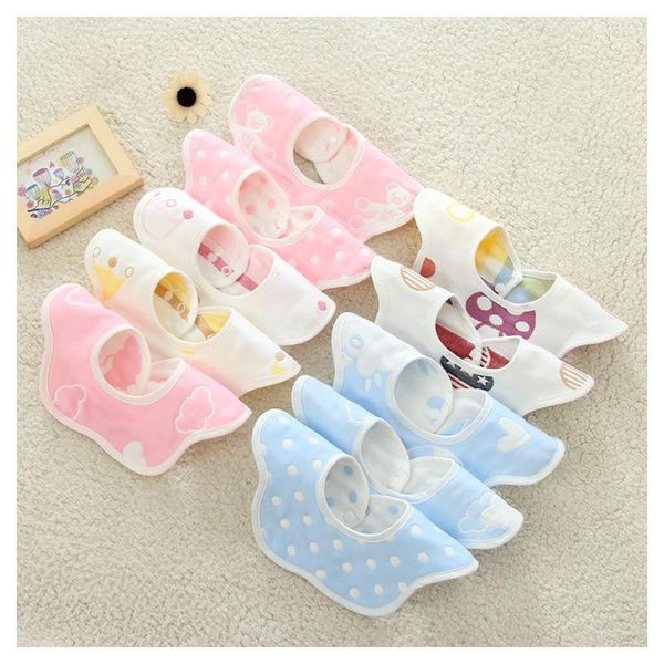 

cartoon supplies cotton saliva bandana pocket circular burp towel baby cloths bib maternal bibs 360 infant zazpf