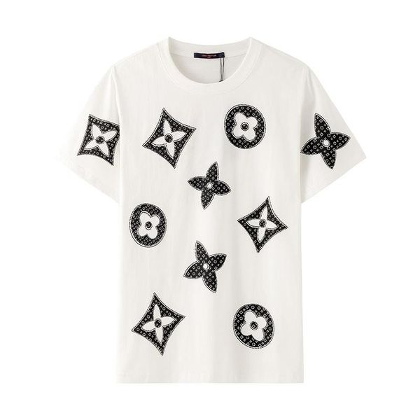

2020 fashion casual t-shirt men's streetwear luxury designer t-shirt men's t-shirt letter embroidery printing woman blouse short s, White;black