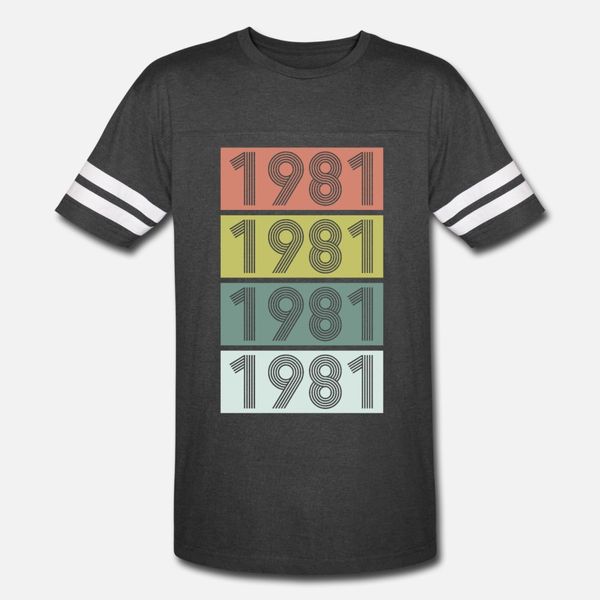 

1981 birthday retro t shirt men designer 100% cotton round neck natural cute casual summer style letters shirt, White;black
