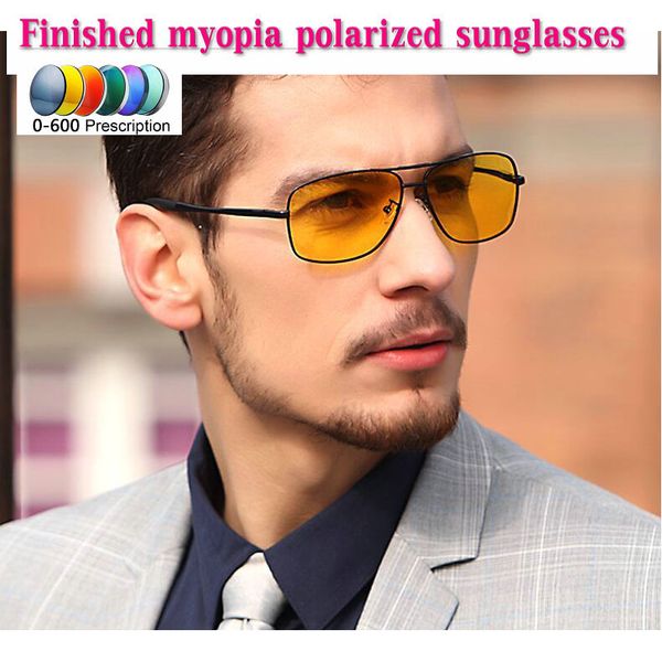 

myopia polarized square sunglasses uv400 anti glare sunglasses men fashion sun glasses night driving yellow lens with box nx, White;black