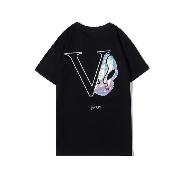 

designer mens t-shirt 20ss skull&v pairs letters printing t-shirt fashion men women comfort cool tee with design size s-2xl, White;black
