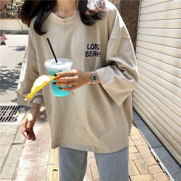 

t-shirts women students girls korean style loose all-match summer ulzzang harajuku half o-neck casual clothing 2020 lovely retro, White