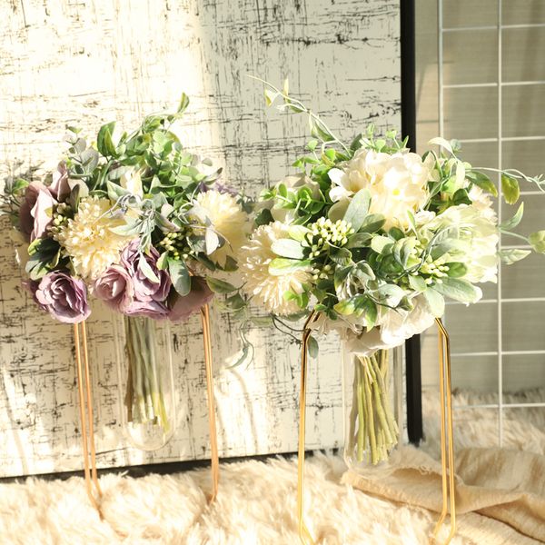 

dried rose bouquet wedding decoration artificial flowers fake plant bouquets dry bouquets home decoration pgraphy props