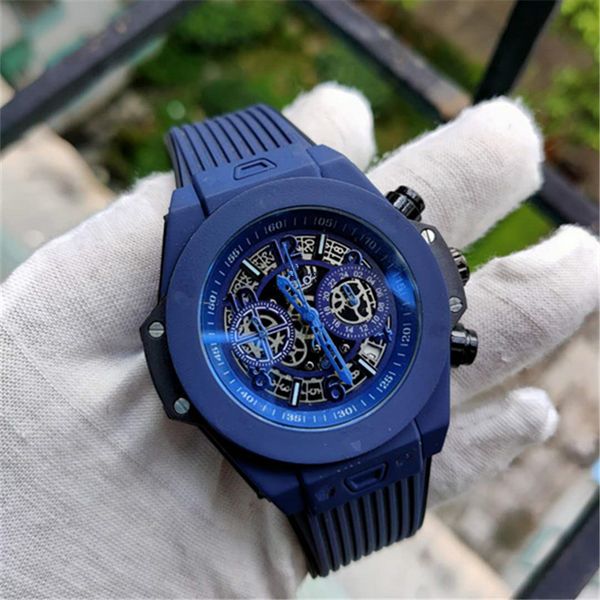 

2020 promotion price swatch chronometer blue dial rubber strap stainless steel men's sport wristwatch watches, Slivery;brown