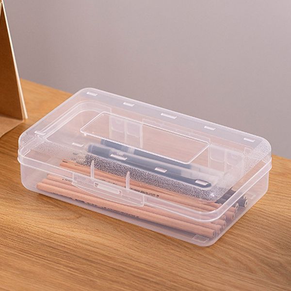 

3pcs large capacity pencil box gift multifunctional clear pp for school simple