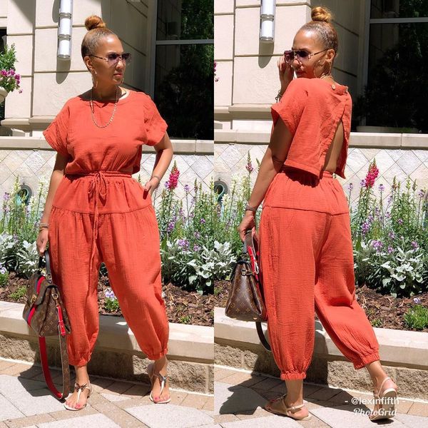 

женщины лета вскользь сыпучие с коротким рукавом круглый шеи хлопок лен длинные брюки назад раздельное комбинезон комбинезон с карманами, Black;white