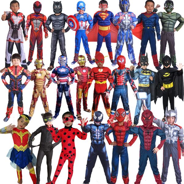 

halloween costume children captain america iron man thor panthers cosplay costume avengers costumes, Black;red