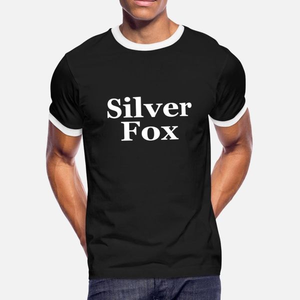 

silver fox t shirt men design cotton round neck costume anti-wrinkle breathable summer formal shirt
