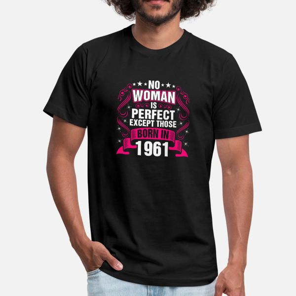 

woman born in 1961 t shirt men create cotton s-xxxl pattern anti-wrinkle basic summer style family shirt, White;black