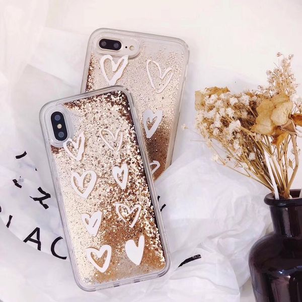 

cgjxsluxury glitter phone case for iphone x covers gold beads quicksand liquid case for iphone 6 6s plus 7 8 plus glitter bling case