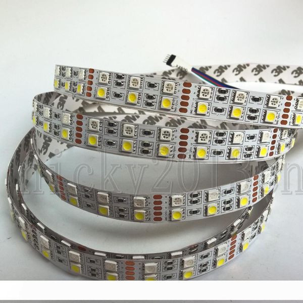 

12v 5050 rgbw rgbww led flexible strip light tape 5m 600leds non waterproof indoor double row 120leds m color change rgb + white warm