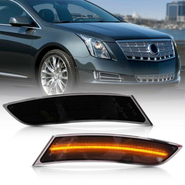 

smoke lens amber led front bumper side marker light for 2013-2020 xts