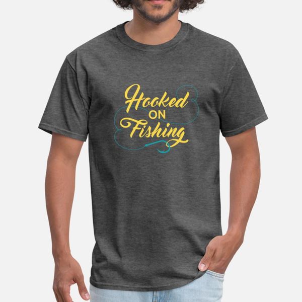 

hooked on fishing t shirt men customized cotton o neck vintage sunlight authentic spring outfit shirt