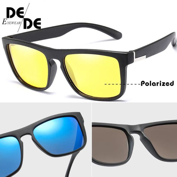 

uv400 tr90 polarized sunglasses with case women square driving sun glasses men night vision, White;black