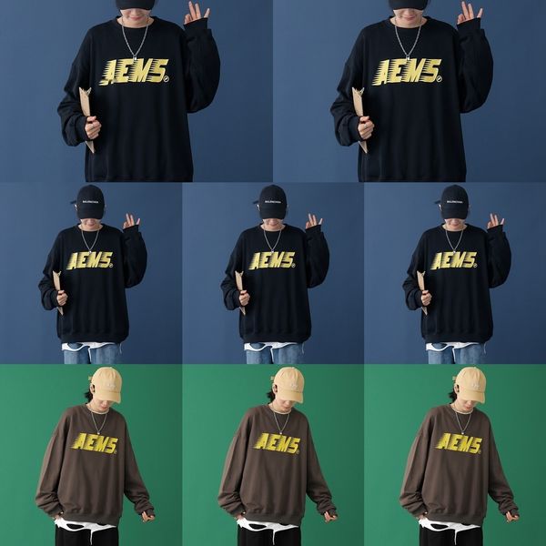 

it sweater sweateris absolutely not a vulgar neutral style sweater men's simple letter printing round neck loose all-match 2020 autumn, Black