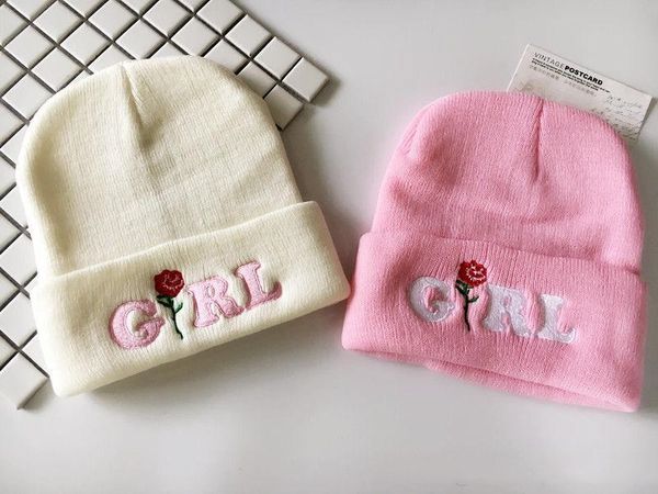 

2020 cotton flower thicken knitted hat winter warm hat skullies cap beanie for girl and women 54, Blue;gray