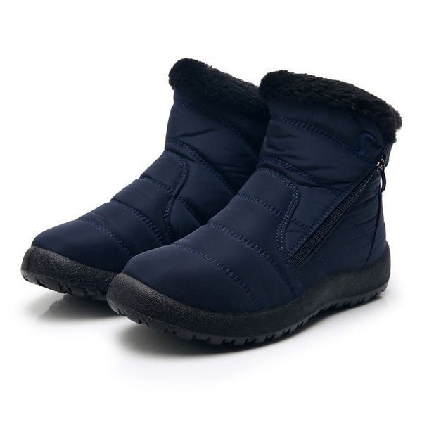 

waterproof women winter shoes plus size 43 couple snow boots women shoes antiskid bottom keep warm mother casual boots, Black