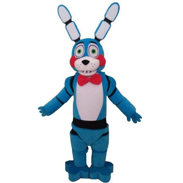 venda quente fábrica 2020 cinco noites no FNAF Toy assustador Coelho azul traje mascote Terno de Freddy Halloween Christmas Birthday Vestido Adulto Tamanho