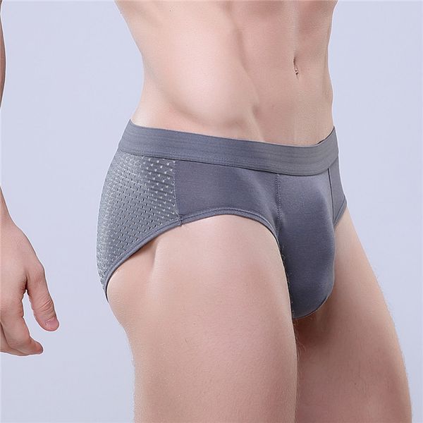 

underpants ice silk men briefs underwear men's breathable brief shorts cueca male panties mesh homme brave g string, Black;white