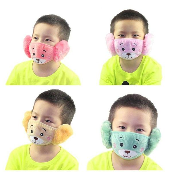 

half cupid winter animal house children ear animal house earmuffs cover winter cupid warmer cute mouth kids cute earmuffs masks face xcaiw, Black