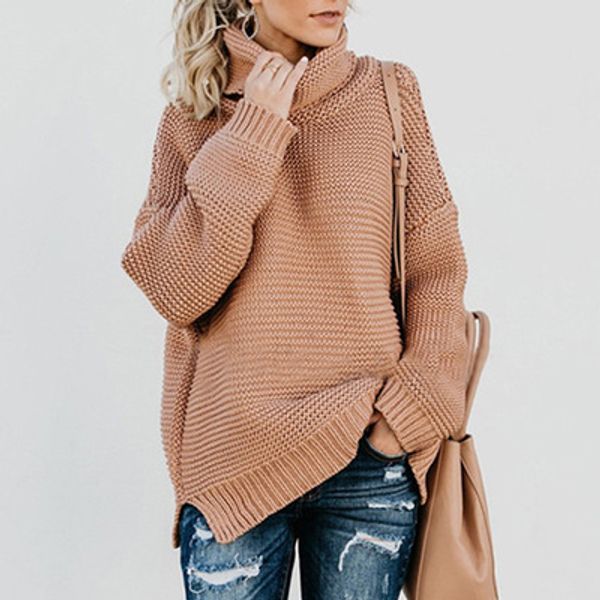

Women 2020FW Sweaters Womens Long Sleeve Turtleneck Pullover Sweater 2020 New Solid Color Sweaters Lady Casual Autumn Hot Sale Clothing
