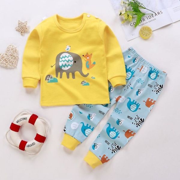 

2020 new baby дети пижама наборы хлопок с длинными рукавами футболки + брючного мультфильм девочка мальчиков одежды осень 2pcs sleepwear кос, Blue;red