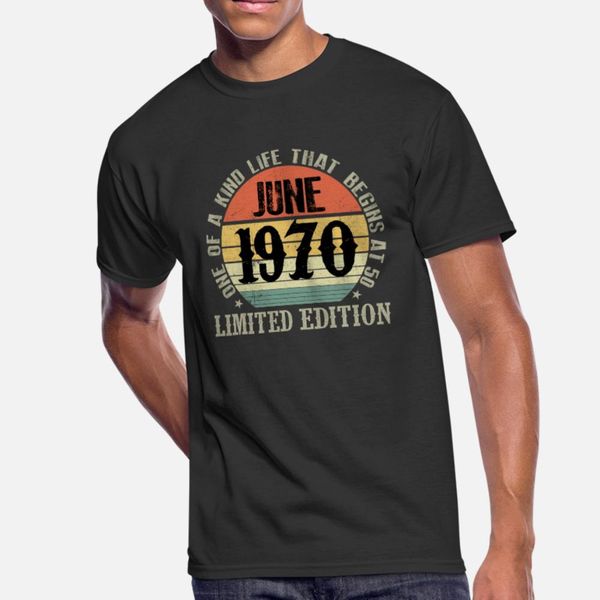 

june 1970 limited edition t shirt men customized tee shirt s-xxxl kawaii gift funny spring autumn natural shirt, White;black