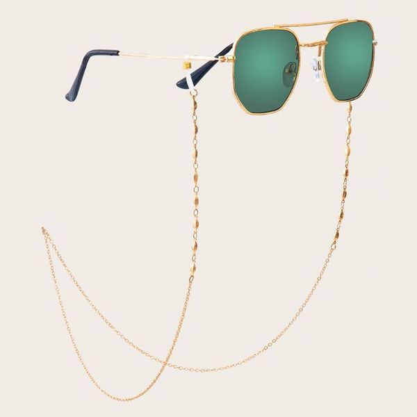 

sunglasses frames fashion metal alloy oval beads eyeglass chain lanyard reading glasses chains women accessories hold straps cords, Silver