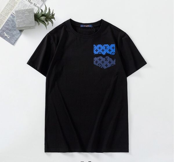 

20ss vintage europe paris embroidery contrast t-shirt mens t shirts casual men women clothes cotton tee, White;black