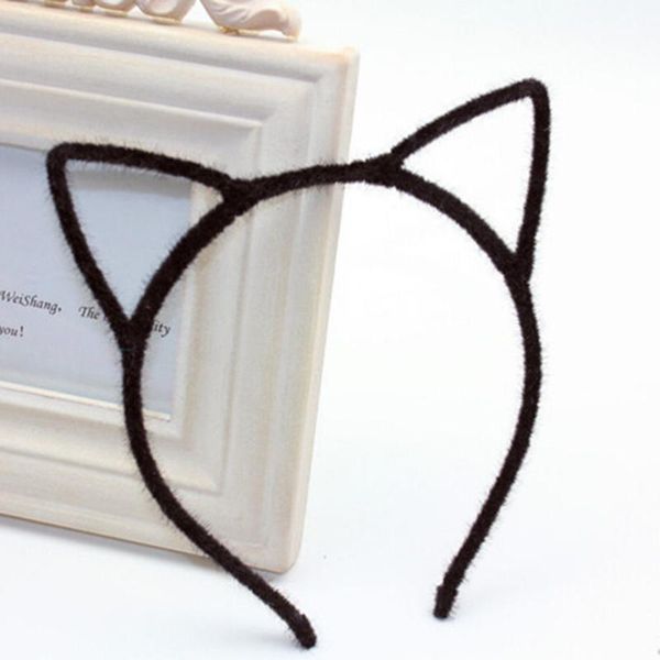 

new hair accessories cute girls headband hair band cute cat ear with cloth scrunchy headband with plastic inside, Slivery;white