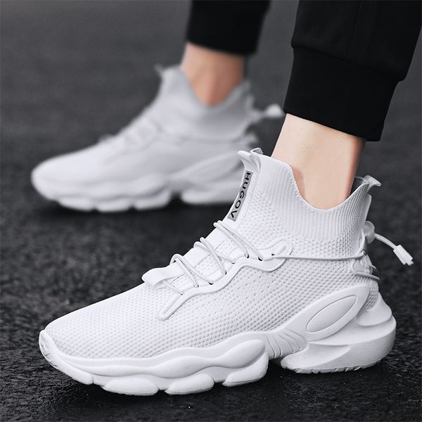 

fashion high sock breathable casual men shoes 2020 new man sneakers black and white soft lightweight big size zapatos hombre
