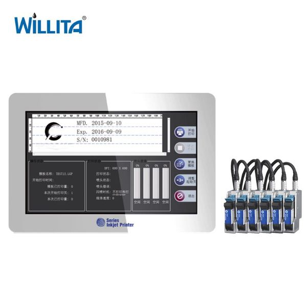 

thermal inkjet printer with 6 printer heads wld-e tij