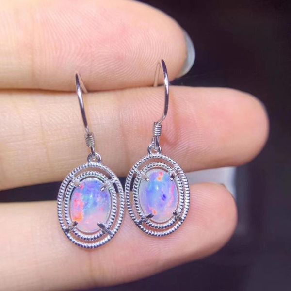 

dangle & chandelier charming opal gemstone earring silver hook for beautiful women fine jewelry fireworks shiny natural gem 925 gift