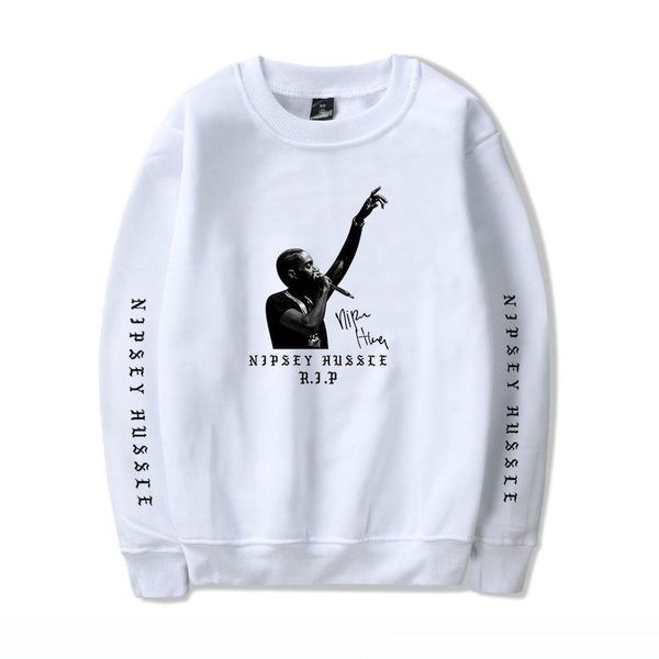 

eu american rapper hoodies men teenager rip 3d nipsey hussle o neck pullovers sweatshirts, Black
