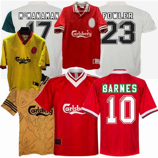 

retro fowler berger barnes mcmanaman redknapp 1993 1994 1995 1996 1997 1998 soccer jerseys 93/94/95/96/97/98 retro football sports shirt, Black;yellow