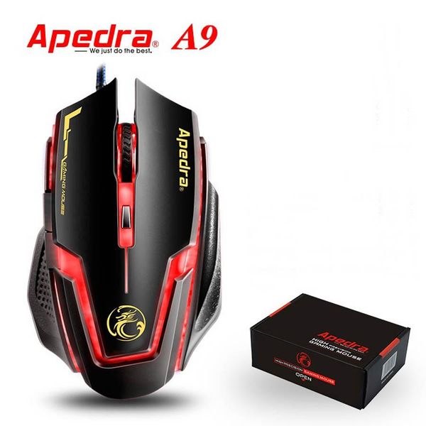 

cgjxsapedra a9 wired gaming mouse 3200dpi usb optical mouse 6 buttons gamer professional gaming mice for desktop
