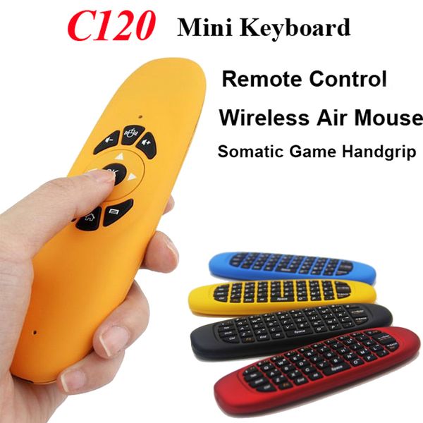 

gyroscope fly air mouse c120 wireless game keyboard android remote control rechargeable 2.4ghz keyboard for smart tv box mini pc
