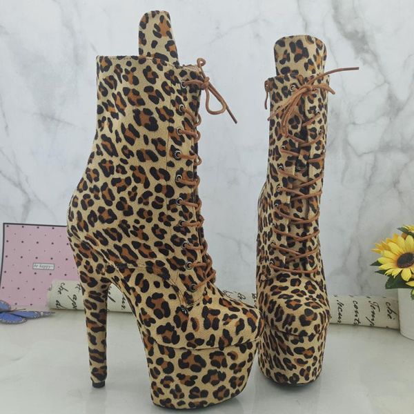 

leecabe loepard suede 17cm/7inches pole dancing shoes high heel platform, Black