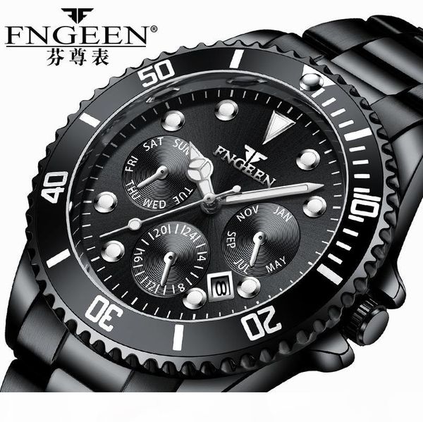 

men's watches brand luminous green design unique waterproof business wristwatch for male clock steel date quartz watch, Slivery;brown