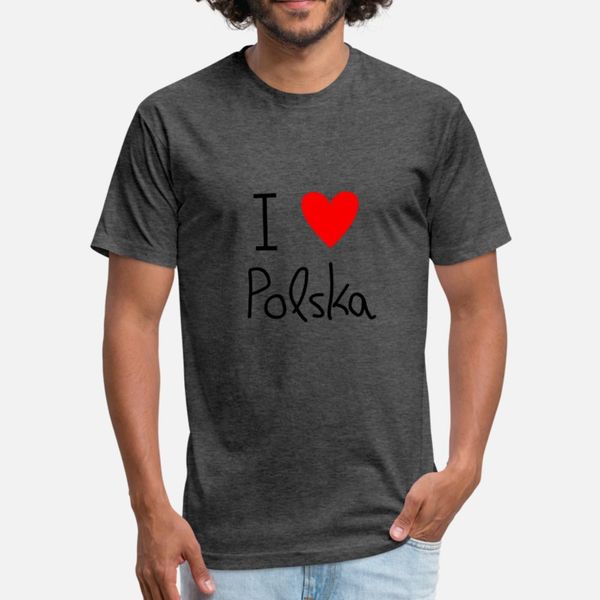 

i love polska t shirt men designer 100% cotton s-xxxl normal interesting fashion spring autumn outfit shirt