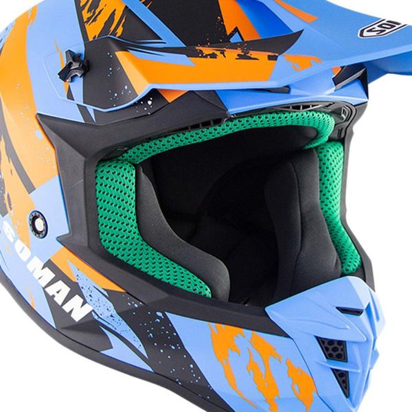 

motorcycle full face helmet motorbike scooter racing modular helmet blue