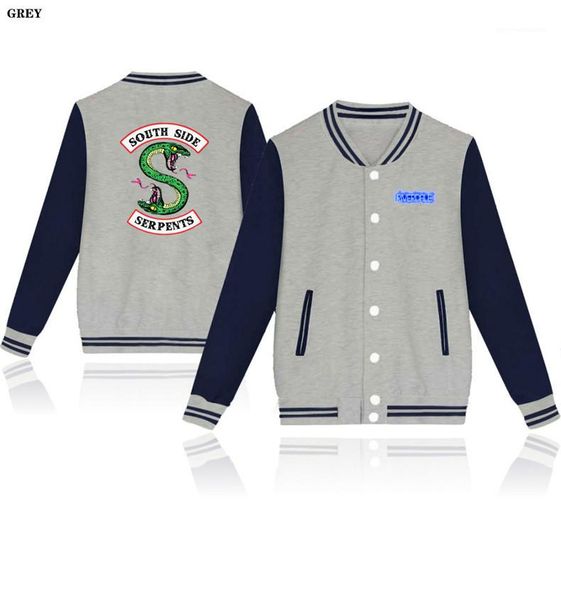

fashion hip hop streetwear riverdale southside mens baseball jacket uniform men outerwear coats 4xl riverdale spring autumn, Black